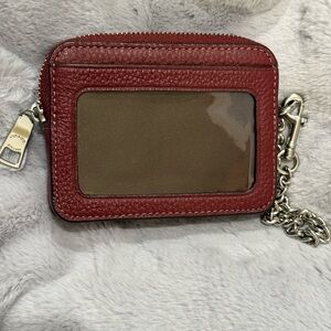 Coach red coin/card purse
